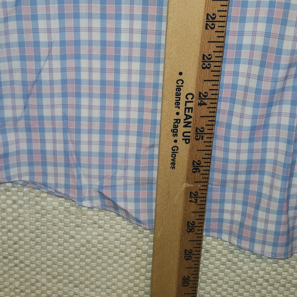 Proper Cloth Mens Plaid Dress Shirt Blue Pink White 100% Cotton 16.5 PCF1681-16H - Picture 5 of 9